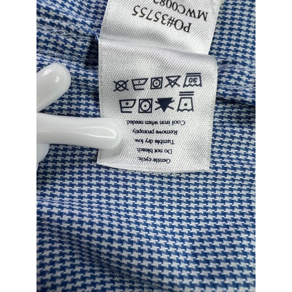 Faherty Reserve Shirt Mens XL Blue Houndstooth Movement Stretch LS - Picture 8 of 11